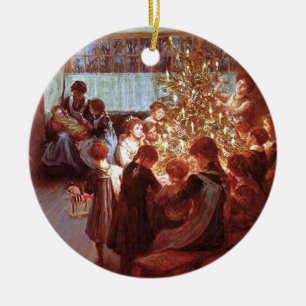 Weihnachtsabendessen Keramik Ornament