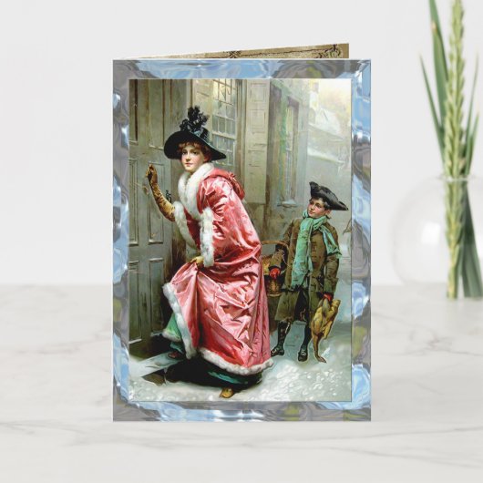 Weihnachtsabendessen kundengerecht feiertagskarte (Vorderseite)