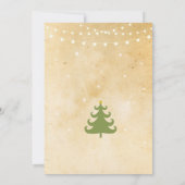 Weihnachtsabendessen-Party-Baum beleuchtet Sterne Einladung (Rückseite)