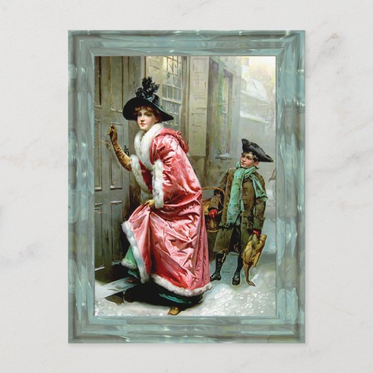 Weihnachtsabendessen viktorianisch feiertagspostkarte (Vorderseite)