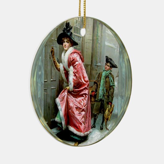 Weihnachtsabendessen viktorianisch keramik ornament (Rechts)