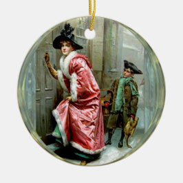 Weihnachtsabendessen viktorianisch keramik ornament