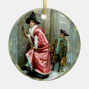 Weihnachtsabendessen viktorianisch keramik ornament