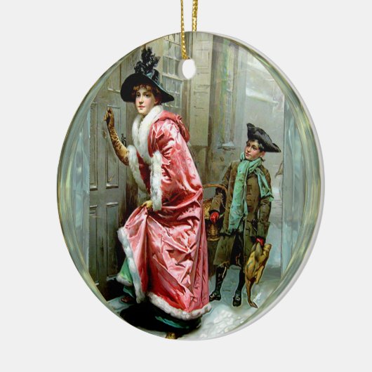 Weihnachtsabendessen viktorianisch keramik ornament (Links)