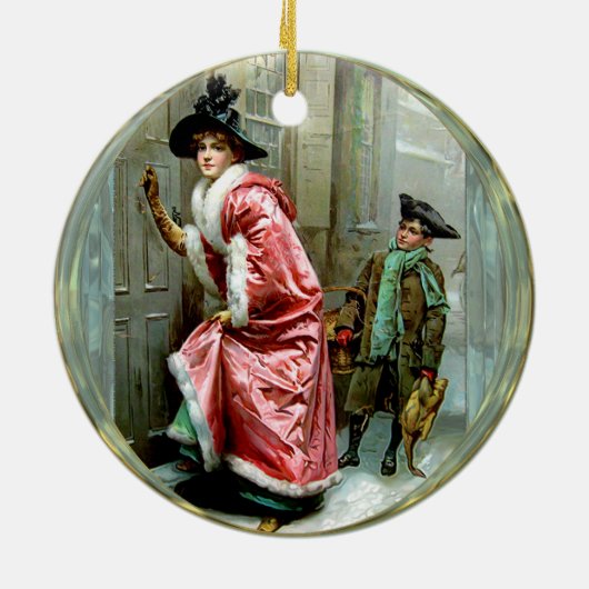 Weihnachtsabendessen viktorianisch keramik ornament (Hinten)