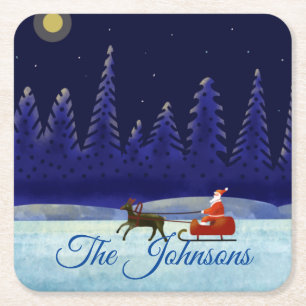 Weihnachtsabendreise Rechteckiger Pappuntersetzer