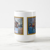 Weihnachtsabends-Besucher (Puma und Krähe) Kaffeetasse (Mittel)