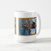 Weihnachtsabends-Besucher (Puma und Krähe) Kaffeetasse (VorderseiteRechts)