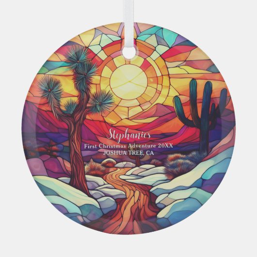Weihnachtsabenteuer Joshua Tree Ornament Aus Glas (Vorderseite)