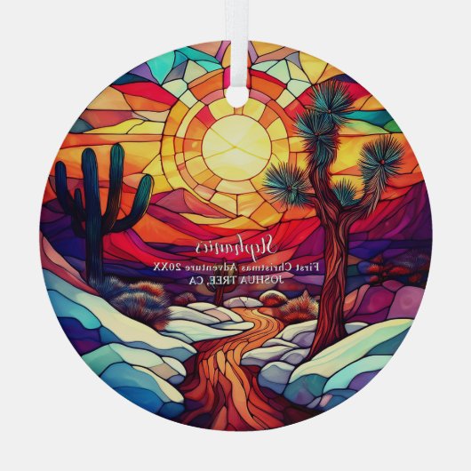 Weihnachtsabenteuer Joshua Tree Ornament Aus Glas (Rückseite)