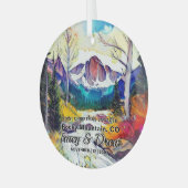 Weihnachtsabenteuer Rocky Mountain Colorado Engage Ornament Aus Glas (Vorderseite links)
