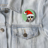 Weihnachtsabgehaltene Eule Sankt Button (Beispiel)