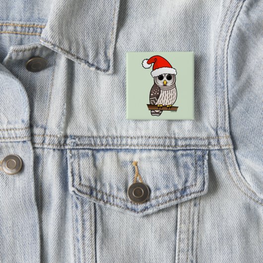 Weihnachtsabgehaltene Eule Sankt Button (Beispiel)