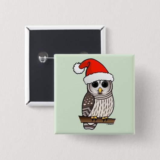 Weihnachtsabgehaltene Eule Sankt Button (Vorne & Hinten)
