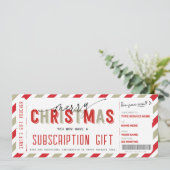 Weihnachtsabonnementservice Geschenkgutschein Einladung (Stehend Vorderseite)