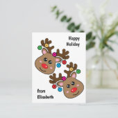 Weihnachtsabstimmung mit Reindeen, Sondertext Postkarte (Stehend Vorderseite)