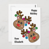Weihnachtsabstimmung mit Reindeen, Sondertext Postkarte (Vorne/Hinten)