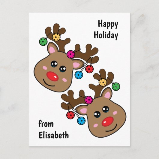 Weihnachtsabstimmung mit Reindeen, Sondertext Postkarte (Vorderseite)