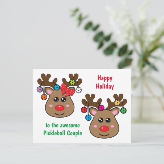 Weihnachtsabstimmung mit Reindeen, Sondertext Postkarte (Stehend Vorderseite)