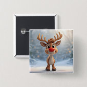 Weihnachtsabzeichen mit Rentier Button (Vorne & Hinten)