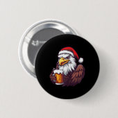 Weihnachtsadler mit Bier-Comic Button (Vorne & Hinten)