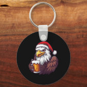 Weihnachtsadler mit Bier-Comic Schlüsselanhänger (Vorderseite)