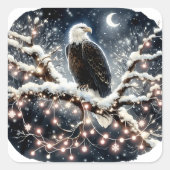 Weihnachtsadler Quadratischer Aufkleber (Vorderseite)