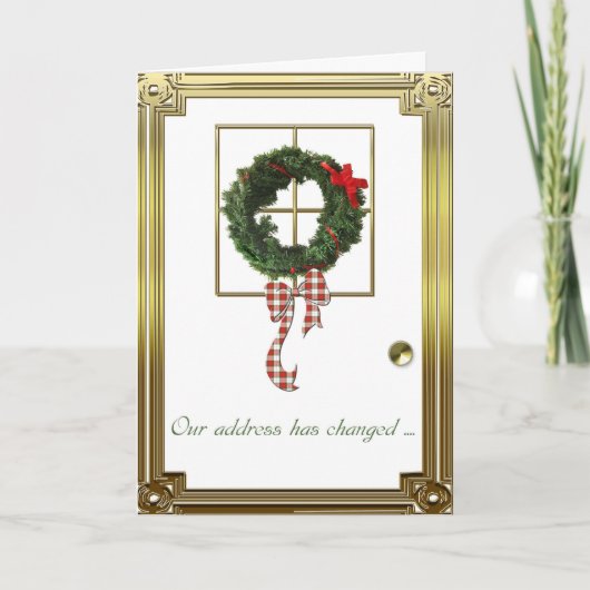 Weihnachtsadresse Änderung Gruß Feiertagskarte (Vorderseite)