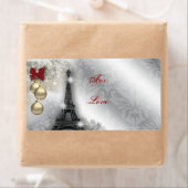 Weihnachtsadresse Label Eiffel Tower Paris Frankre (Insitu)