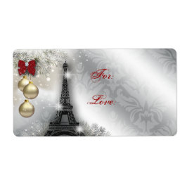Weihnachtsadresse Label Eiffel Tower Paris Frankre