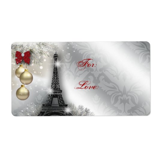 Weihnachtsadresse Label Eiffel Tower Paris Frankre (Vorne)