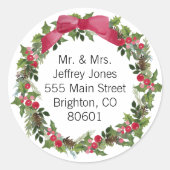 Weihnachtsadresse Runder Aufkleber (Vorderseite)