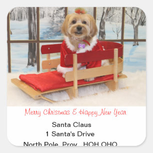 Weihnachtsadressen-Aufkleber Quadratischer Aufkleber