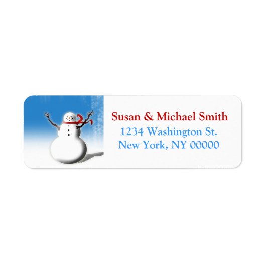Weihnachtsadressen Labels Snowman (Vorne)