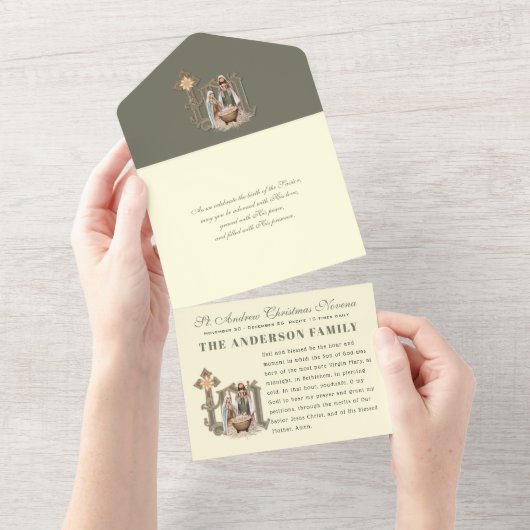 WeihnachtsAdvent Gebet Personalisiert Novena  All In One Einladung (Abreißen)