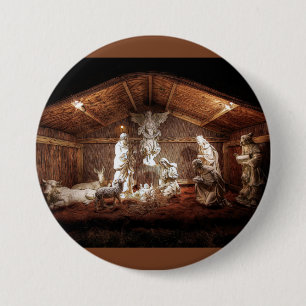WeihnachtsAdvent Jesus Krippe Szene Button