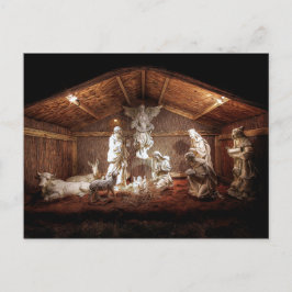 WeihnachtsAdvent Jesus Krippe Szene Feiertagspostkarte