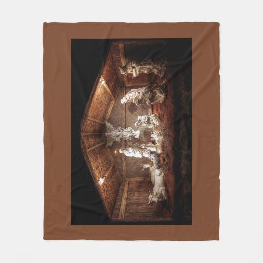 WeihnachtsAdvent Jesus Krippe Szene Fleecedecke (Vorderseite)