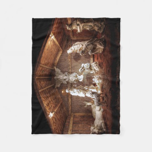 WeihnachtsAdvent Jesus Krippe Szene Fleecedecke (Vorderseite)