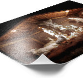 WeihnachtsAdvent Jesus Krippe Szene Fotodruck (Ecke)