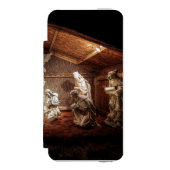 WeihnachtsAdvent Jesus Krippe Szene Incipio iPhone Geldbeutel-Hülle (Folio Vorderseite)