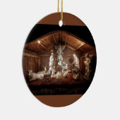 WeihnachtsAdvent Jesus Krippe Szene Keramik Ornament (Rechts)
