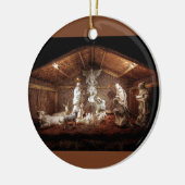 WeihnachtsAdvent Jesus Krippe Szene Keramik Ornament (Links)