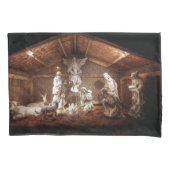 WeihnachtsAdvent Jesus Krippe Szene Kissenbezug (Vorderseite-Links)
