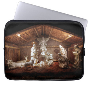 WeihnachtsAdvent Jesus Krippe Szene Laptopschutzhülle