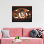 WeihnachtsAdvent Jesus Krippe Szene Leinwanddruck (Insitu (Wohnzimmer))