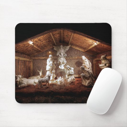 WeihnachtsAdvent Jesus Krippe Szene Mousepad (Mit Mouse)