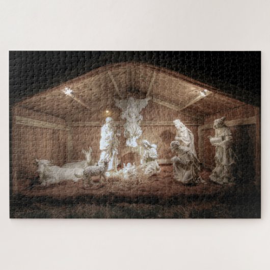 WeihnachtsAdvent Jesus Krippe Szene Puzzle (Horizontal)