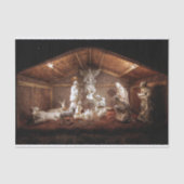 WeihnachtsAdvent Jesus Krippe Szene Seidenpapier (Vorderseite)