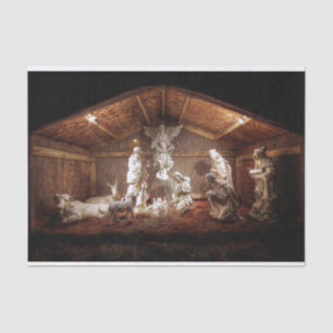 WeihnachtsAdvent Jesus Krippe Szene Seidenpapier